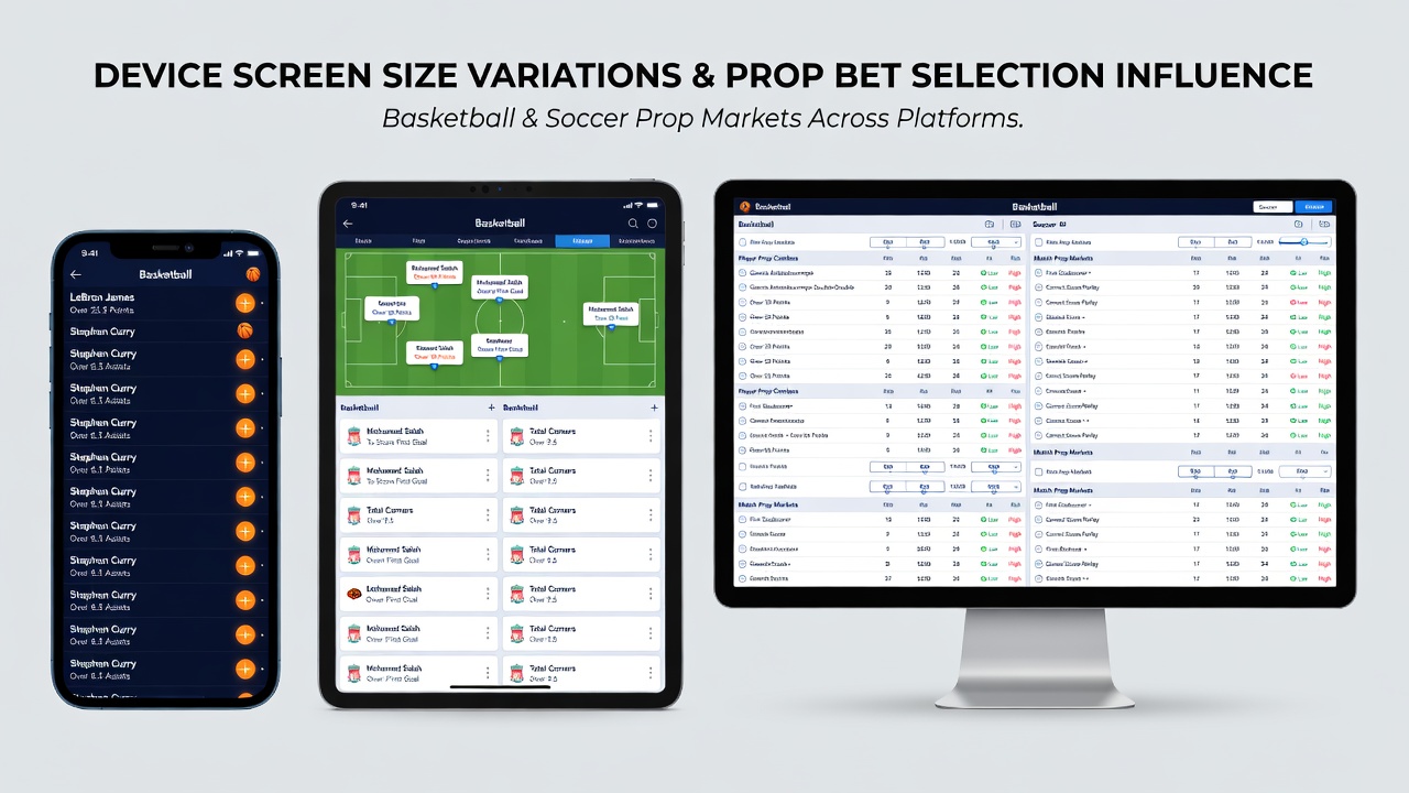 Nutzer analysieren Prop Bets auf unterschiedlichen mobilen Bildschirmen während einer Kartenspiel-Session