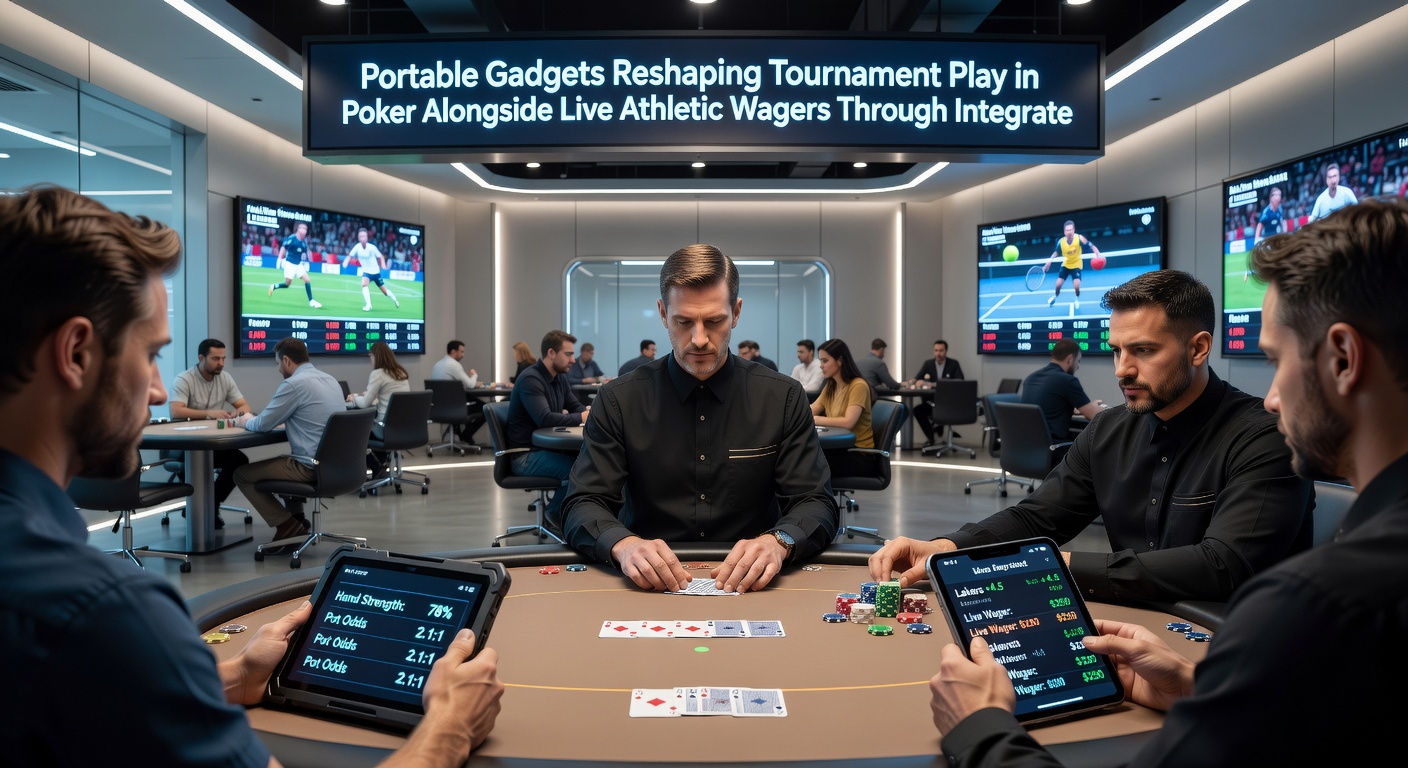 Mobile Schnittstelle zeigt Poker-Turnier und Live-Wetten mit Werbeintegration